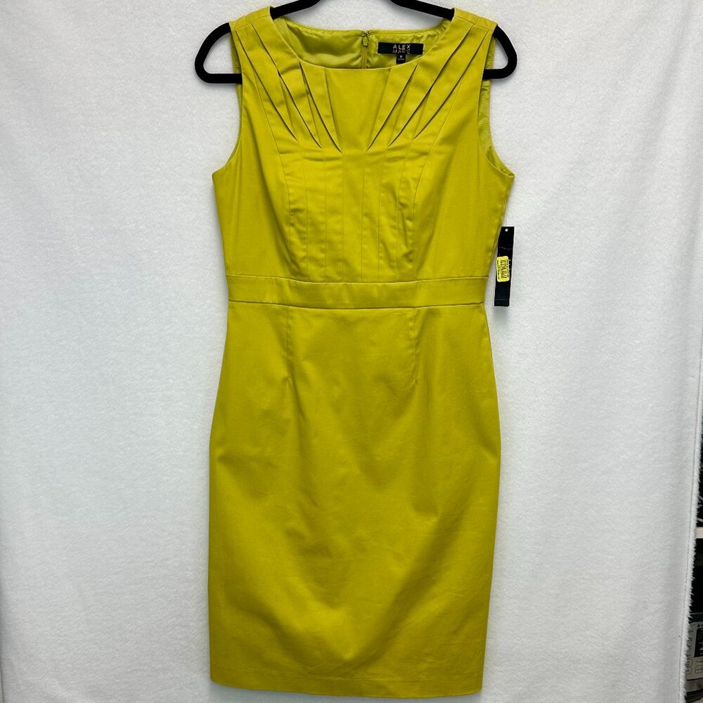 NWT Alex Marie Mona Sheath Dress - Citrine Green - Sz 6